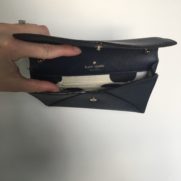 Navy grosgrain KATE ♠️ SPADE purse - Picture 3 of 7